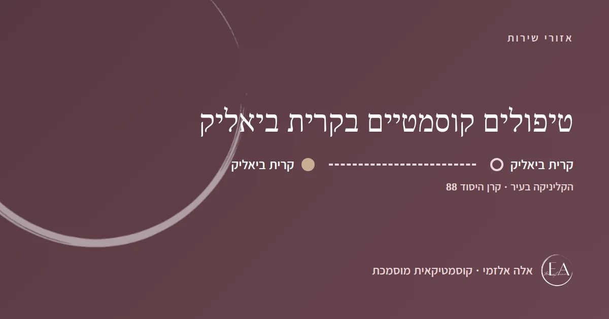 תרשים סכמתי: טיפולים קוסמטיים בקרית ביאליק – הקליניקה בקרית ביאליק, קרן היסוד 88
