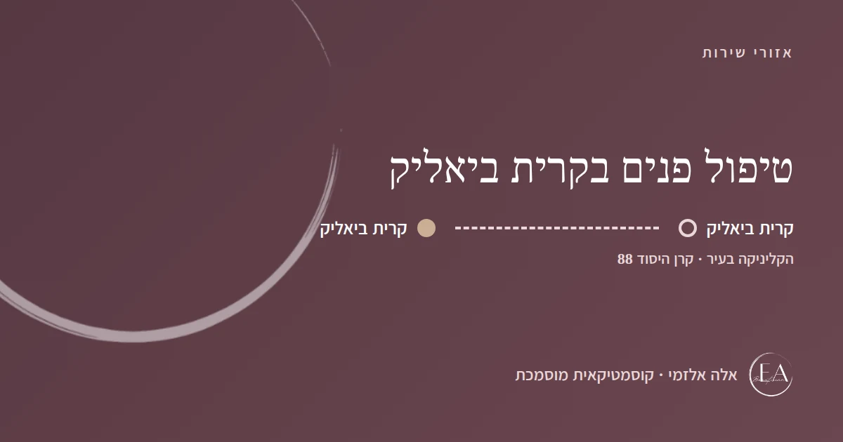 תרשים סכמתי: טיפול פנים בקרית ביאליק – הקליניקה בקרית ביאליק, קרן היסוד 88